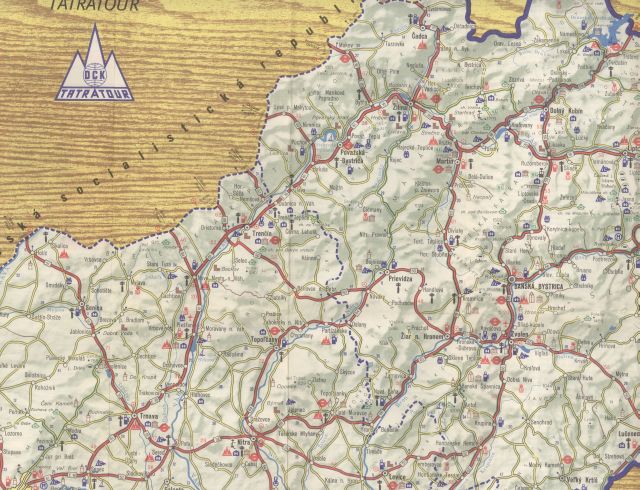 Ukážka cestnej mapy z roku 1972