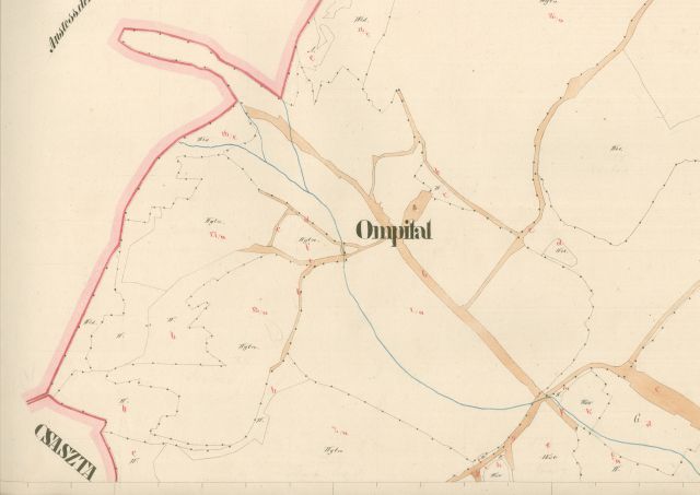 Pôvodná konkretuálna mapa - Doľany, 1854