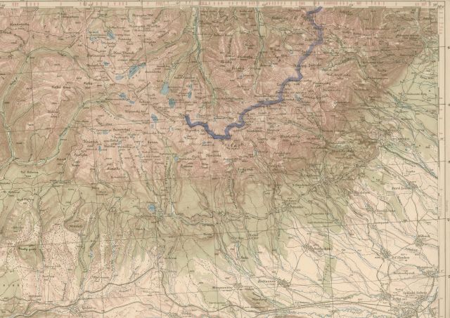 Ukážka špeciálnej mapy 1:75000, 1922
