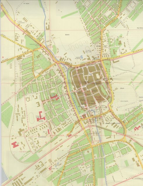 Ukážka plánu mesta Trnava z roku 1977
