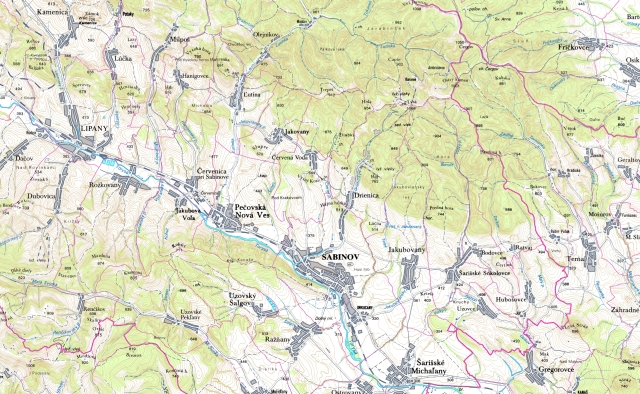 Ukážka Základnej mapy Slovenskej republiky 1 : 100 000