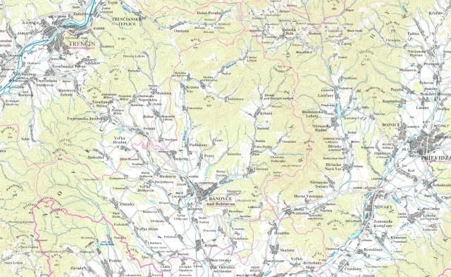Ukážka Základnej mapy Slovenskej republiky 1 : 200 000